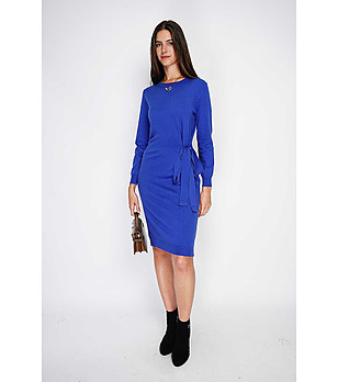 Каралскосиня рокля с връзка встрани Fanny снимка