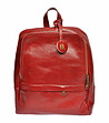 Кожена дамска раница в червен нюанс Crevia-1 снимка