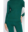 Комплект от фино плетиво с кашмир в тъмнозелено Izera-4 снимка