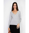 Сив дамски пуловер с кашмир и коприна-0 снимка