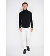 Мъжки поло пуловер в черно с кашмир Ino-1 снимка