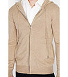 Mъжка жилетка с качулка  в цвят камел Sam-4 снимка