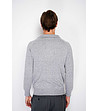 Мъжки сив пуловер с яка-2 снимка