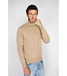 Поло пуловер в бежов нюанс с коприна и кашмир Rick-0 снимка