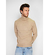 Поло пуловер в бежов нюанс с коприна и кашмир Rick-2 снимка