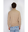 Поло пуловер в бежов нюанс с коприна и кашмир Rick-3 снимка