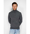Мъжки пуловер в цвят графит с коприна и кашмир Rick-0 снимка