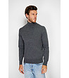 Мъжки пуловер в цвят графит с коприна и кашмир Rick-2 снимка