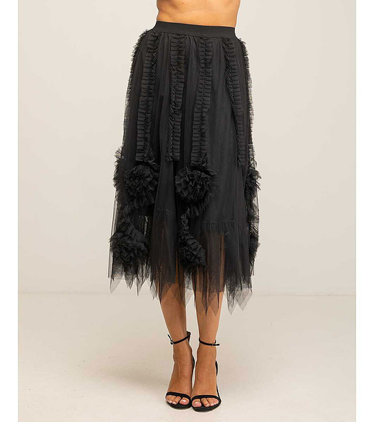 Ефектна черна пола от тюл снимка