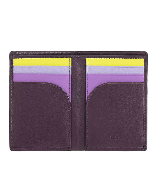 Мъжки портфейл в цвят патладжан от естествена кожа с RFID защита снимка