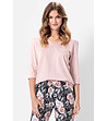 Дамска пижама в розово с принт при долнището Julia-3 снимка