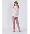 Памучна дамска пижама в цвят розова пудра Timea-1 снимка