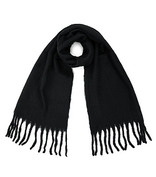 Unisex шал в черно с ресни снимка