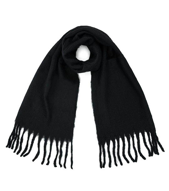 Unisex шал в черно с ресни снимка