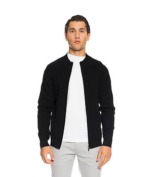 Черна мъжка жилетка с цип Zein снимка