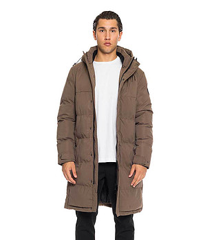 Дълго мъжко зимно яке Nestor в цвят камел снимка