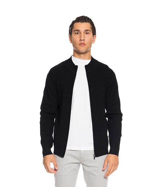 Черна мъжка жилетка с цип Zein снимка