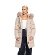 Дълго зимно бежово дамско яке Alona-0 снимка