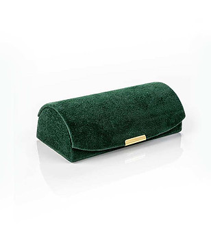 Тъмнозелена велурена кутия за бижута Marseille снимка