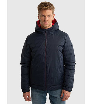 Мъжко зимно яке с две лица в тъмносиньо и червено PETRI снимка