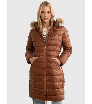 Дамско зимно яке в кафяв нюанс Rosabel снимка