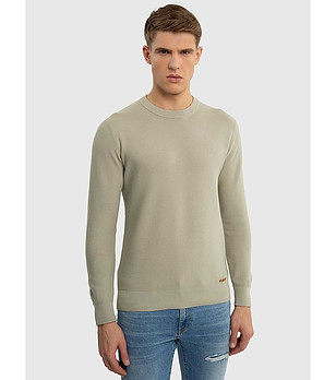 Мъжки памучен пуловер в зелен нюанс RAIDAT снимка