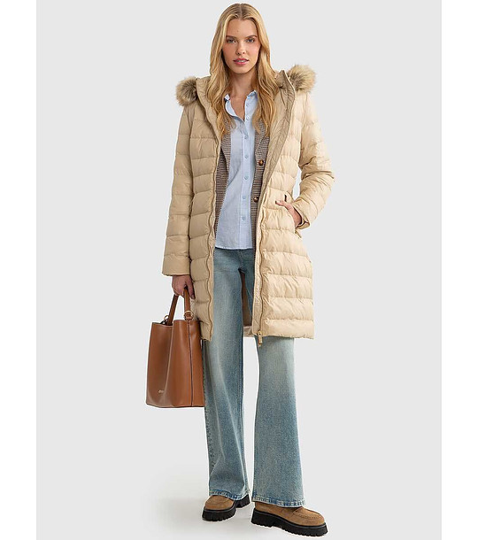 Дамско зимно яке в бежово-златист нюанс MARGO снимка