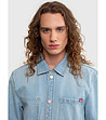 Светлосиньо памучно мъжко яке от деним Workwear-2 снимка