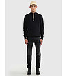 Черен мъжки памучен пуловер KARLIS-3 снимка