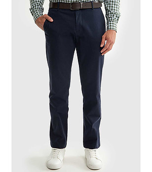 Памучен мъжки тъмносин панталон TREVOR снимка