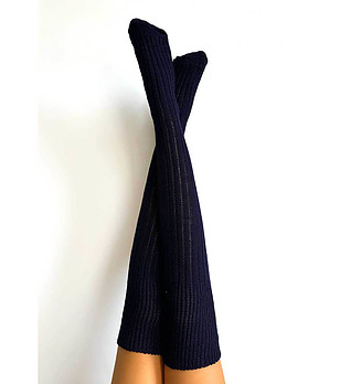 Дълги дамски чорапи в тъмносиньо Diuna снимка