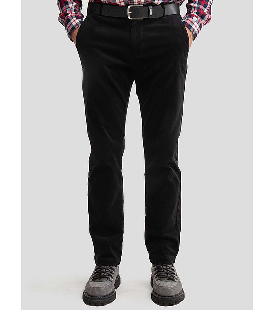 Черен мъжки памучен панталон TREVIS снимка