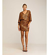 Рокля с пайети в меденокафяв нюанс Melisa-0 снимка