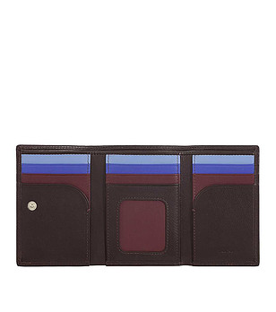 Кожен мъжки портфейл в бургунд Pantelleria с RFID защита снимка