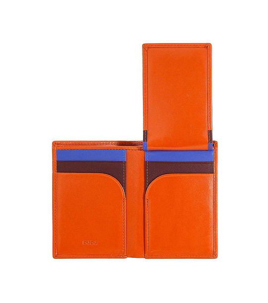 Оранжев кожен мъжки портфейл Pantelleria с RFID защита снимка