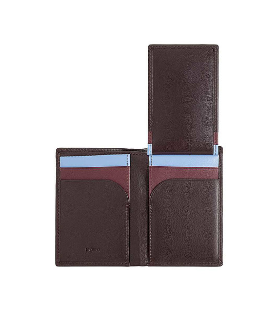 Кожен мъжки портфейл в бургунд Pantelleria с RFID защита снимка