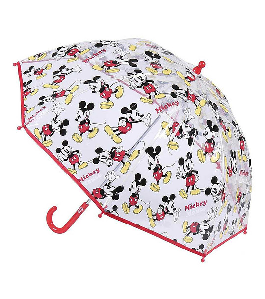 Детски прозрачен чадър с принт Mickey mouse снимка