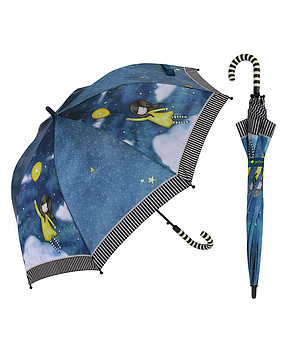 Детски чадър с ефектен принт Fly with me със светлоотразителни елементи снимка