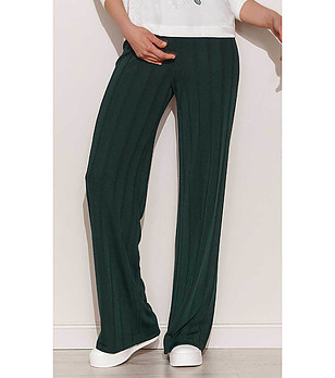 Дамски тъмнозелен широк панталон Teksas снимка