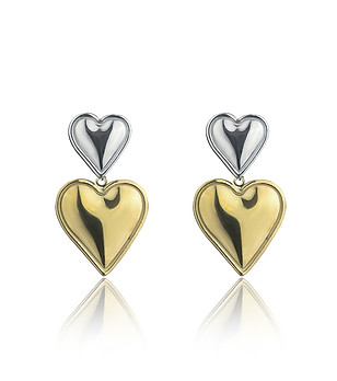 Дамски обеци в златисто и сребристо Mae снимка