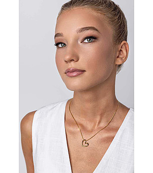 Дамско златисто колие с висулка сърце Lexi снимка