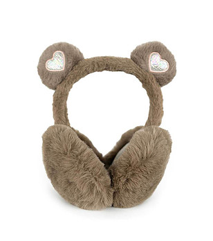 Кафяви пухкави ушанки Glitter Teddy снимка