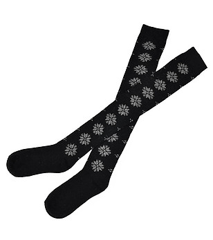 Дълги вълнени черни дамски зимни чорапи Eternal Star снимка