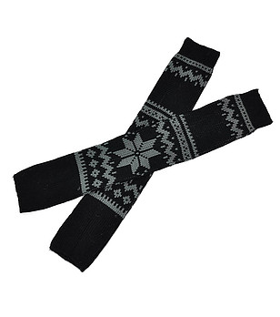 Черни дълги гети с етно мотиви Soft Star снимка