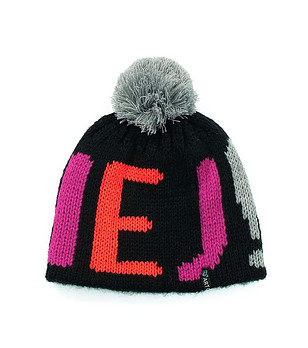 Сива unisex шапка с контрастни мотиви снимка