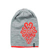 Сива шапка с оранжев мотив-0 снимка