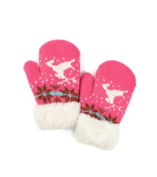 Детски ръкавици в розово със зимни мотиви Yule снимка