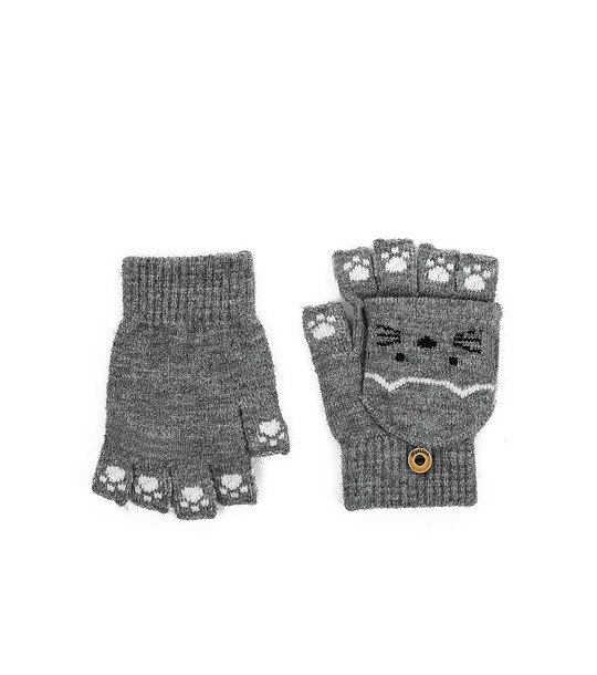 Детски ръкавици Warm Kittens в цвят графит снимка