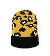 Дамска шапка в жълто и черно с животински мотиви-1 снимка