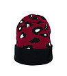Дамска шапка в червено и черно с животински мотиви-0 снимка